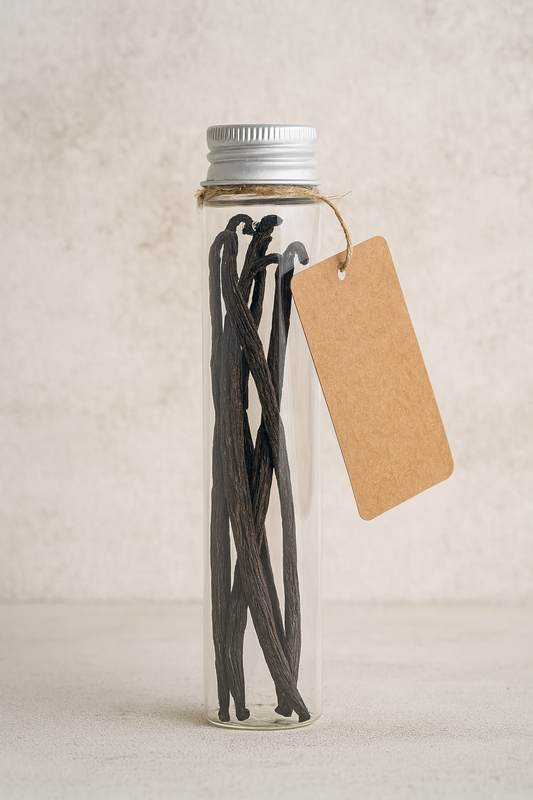 Gousses de Vanille Fraîche – Grade A | Tube de 5 Gousses Premium