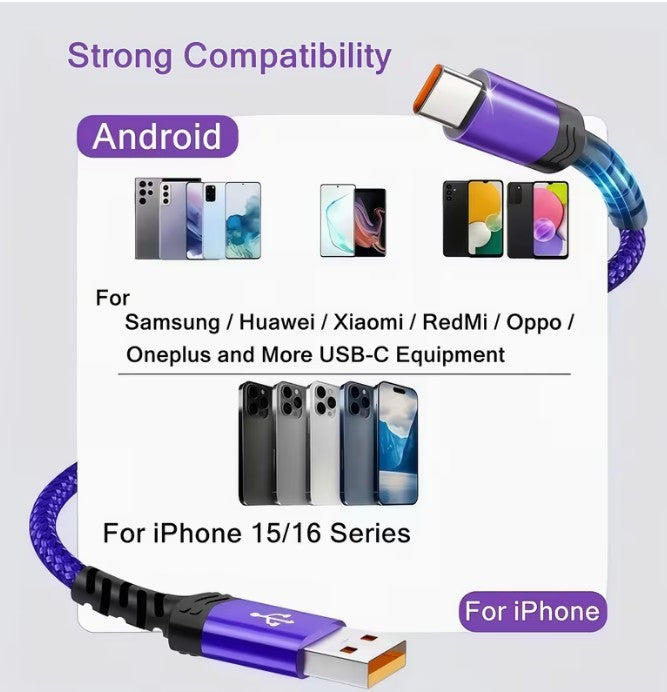 3M Fast Charging USB-C Cable – Durable Braided Charging Cable