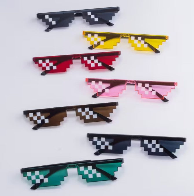 Pixel Party Sunglasses – Retro Meme Style Fun Glasses