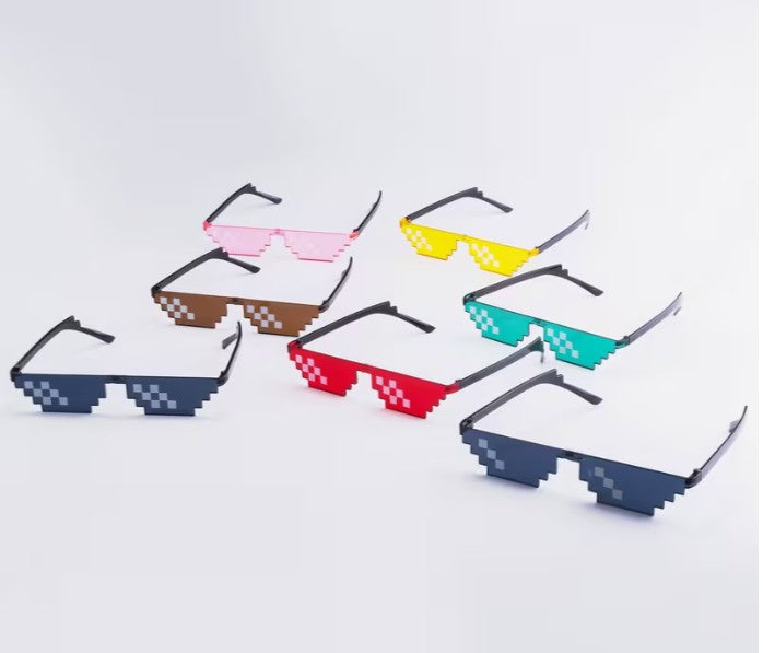 Pixel Party Sunglasses – Retro Meme Style Fun Glasses