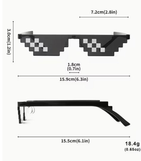 Pixel Party Sunglasses – Retro Meme Style Fun Glasses