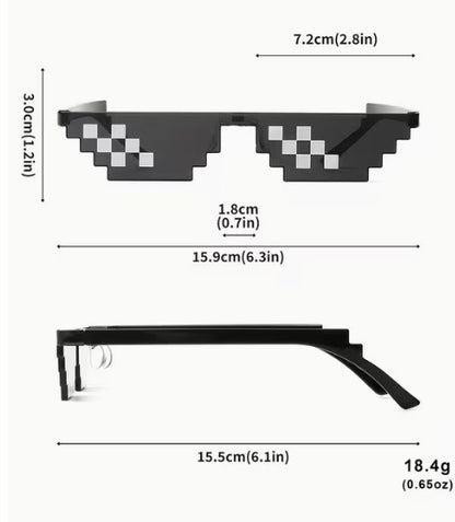 Pixel Party Sunglasses – Retro Meme Style Fun Glasses