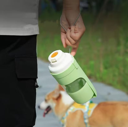 Portable 2-in-1 Pet Water & Food Feeder Bottle