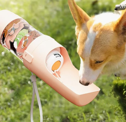 Portable 2-in-1 Pet Water & Food Feeder Bottle