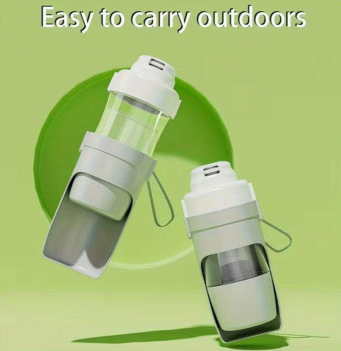 Portable 2-in-1 Pet Water & Food Feeder Bottle